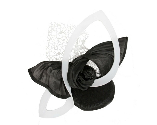 Bespoke sculptured black & white fascinator