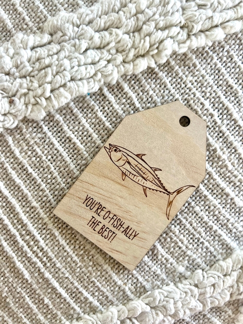Wooden Gift Tag - Tuna Fish