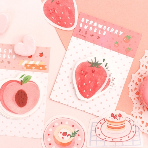 30PCS/PACK Cute Strawberry Peach Sticker