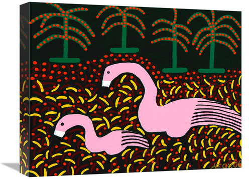 Global Gallery GCS-480369-1620-142 16 x 20 in. Two Flamingos Art Print