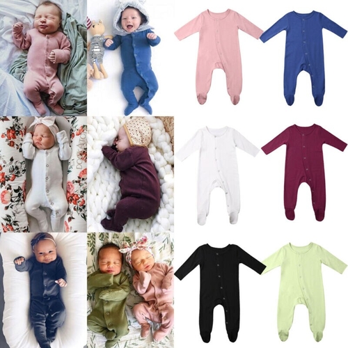 0 24M Newborn Baby Girl Boy Autumn Romper Footies