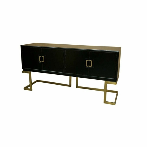 Sideboard DKD Home Decor Black Metal Poplar (180 x 50 x 90 cm)