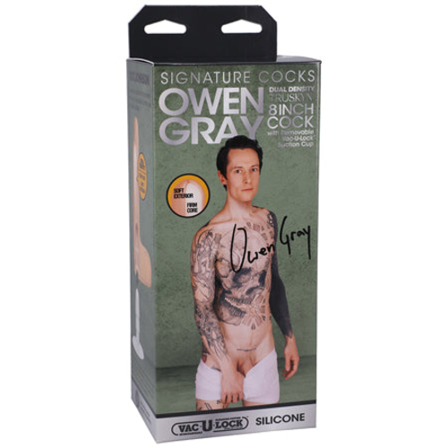 Signature Cocks Owen Gray 8 in. Dual-Density Dildo with Vac-U-Lock