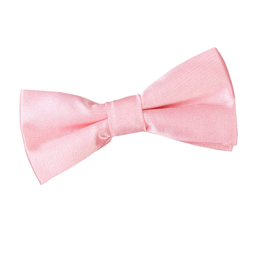 Plain Satin Pre-Tied Bow Tie - Boys - Baby Pink