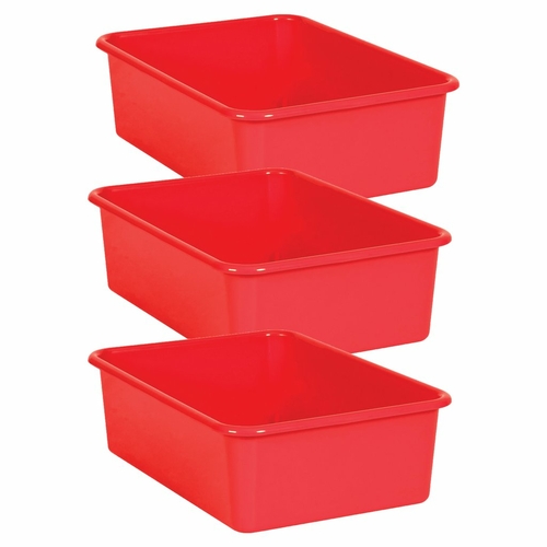 Teacher Created Resources TCR20404-3 Plastic Storage Bin, Red - La