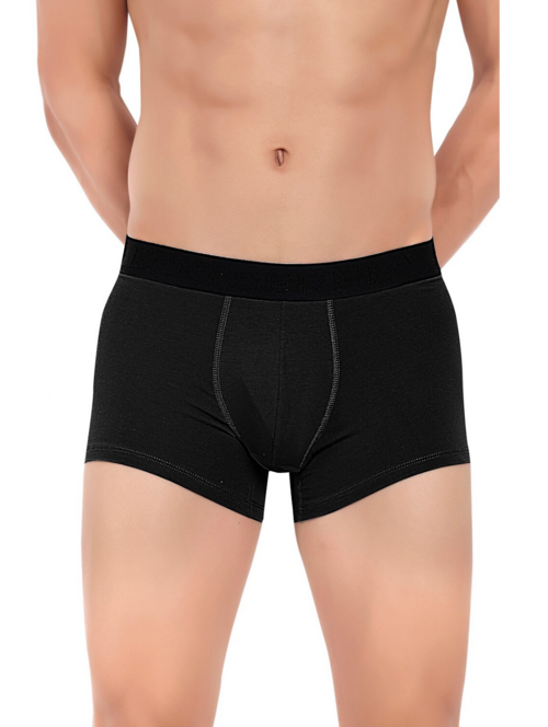 Men Spandex solid trunks (Size-36inches) (Color-BLACK)