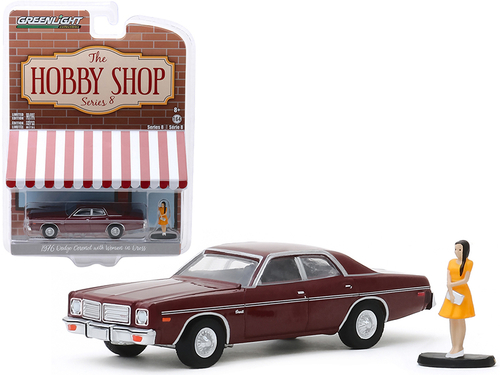1976 Dodge Coronet Burgundy Metallic and Woman in Dress Figurine \The