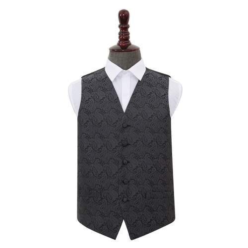 Paisley Waistcoat - Charcoal Grey, 36'