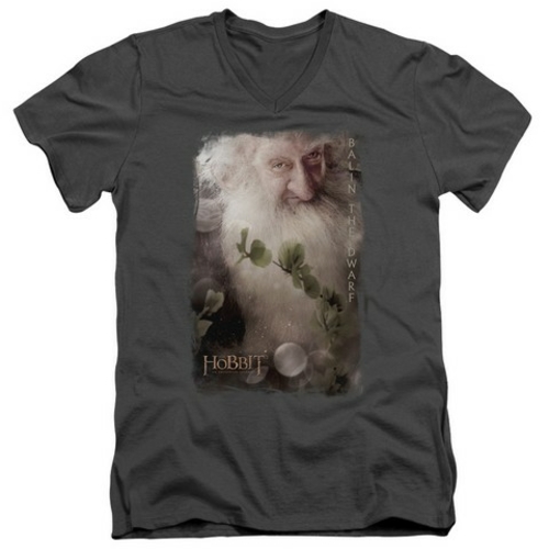 Trevco The Hobbit-Balin Short Sleeve Adult V-Neck 30-1 Tee, Charco