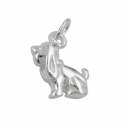 pendant,dog with long ears silver 925