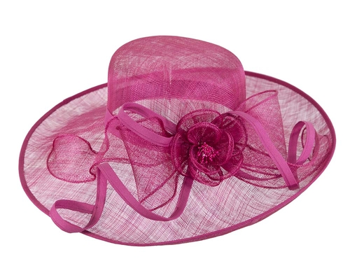 Large Fuchsia Ladies Fashion Racing Hat