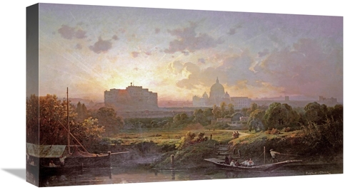 Global Gallery GCS-268389-22-142 22 in. View of Rome at Sunset Art Pri