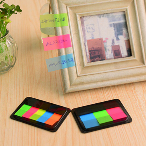 1/5Pcs Fluorescent Color Transparent Pocket Sticky