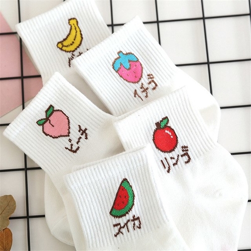 Autumn and winter women's socks harajuku fruits