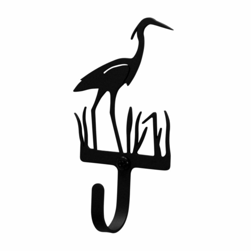 Wrought Iron Heron Wall Hook Decorative Small