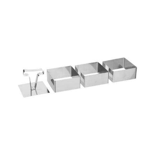 Serving mould Secret de Gourmet Silver Stainless steel 8 x 4 cm 8 x 8