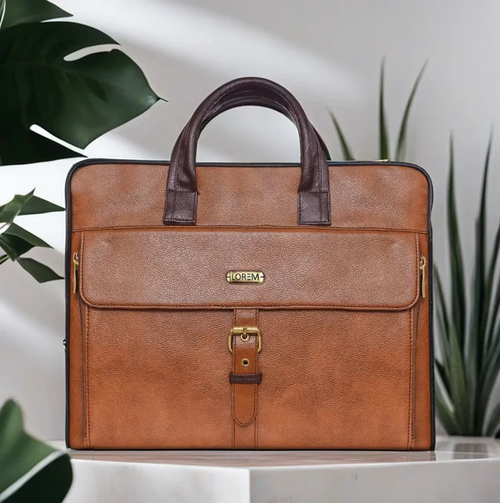 LOREM Tan Color Faux Leather 10L Messenger Bag For Men BG54