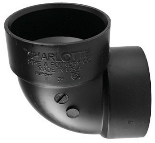 Charlotte Pipe & Foundry ABS003311000HA 3 in. ABS DWV 90 deg Elbow