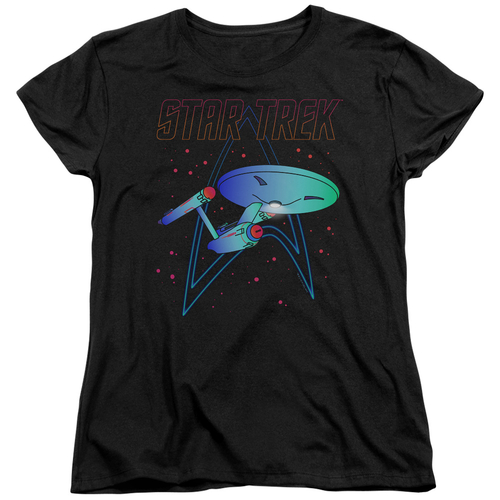 Trevco CBS2376-WT-2 Star Trek & Neon Trek Short Sleeve Cotton Womens T