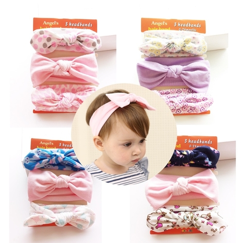 3 Pcs/set Kids Headband Girls Bowknot Flower Hair