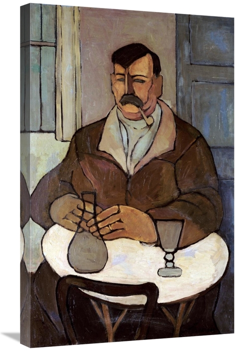 Global Gallery GCS-267668-30-142 30 in. Man in a Caf Art Print - Rafae