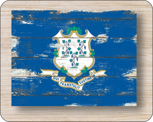Connecticut  State Flag Distressed Art Mouse Pad