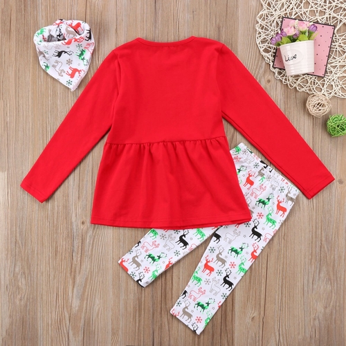 XMAS Toddler Baby Girl Outfits Clothes Kids T