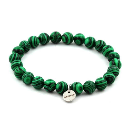 Malachite Bracelet 8 mm Beads.