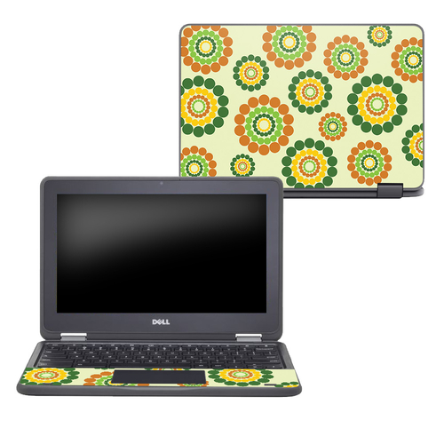 MightySkins DECHR3189-Hippie Flowers Skin for Dell Chromebook 11 in. 3
