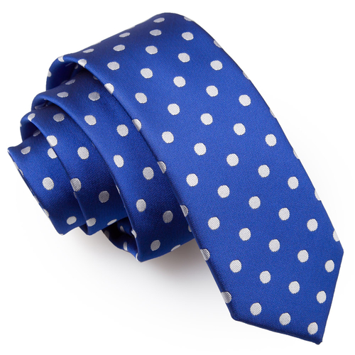 Polka Dot Skinny Tie - Royal Blue