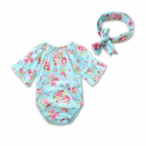 Infant Baby Girls Clothes Flower Jumpsuit Romper