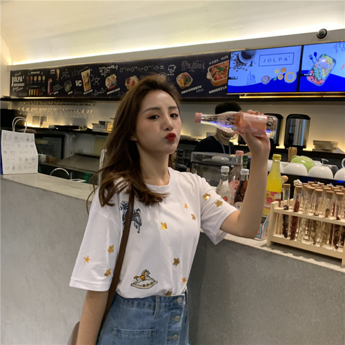 Print Embroidery Short Sleeve T