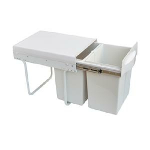 Kitchen Double Slide Pull Out Bin for Garbage Rubbish Waste 2X20L