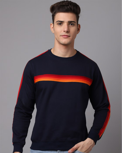 Striped Round-Neck Sweatshirt