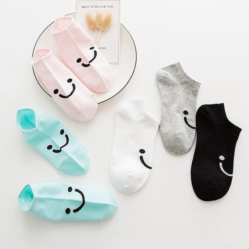 Summer Sping Women Socks Comfortable Smiling