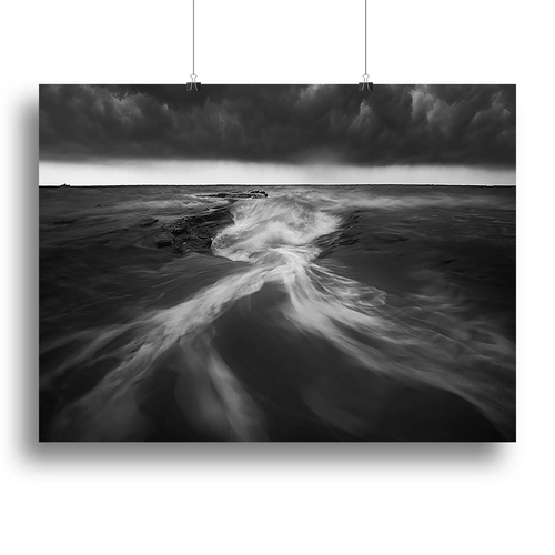Coastline In Greyscale Canvas Print or Poster