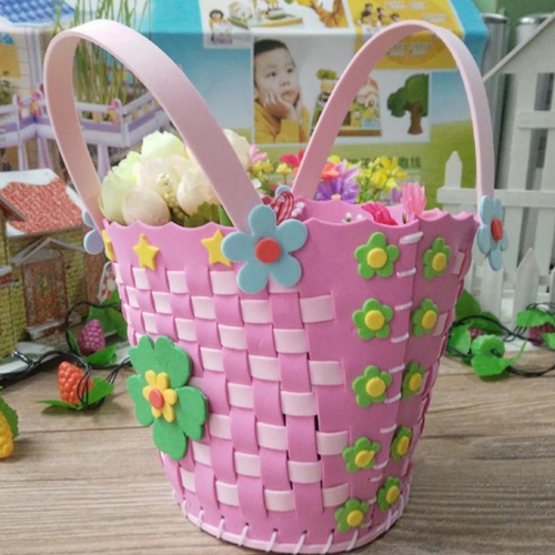 Kids Braided Basket Handmade Crafts Flower Sewing