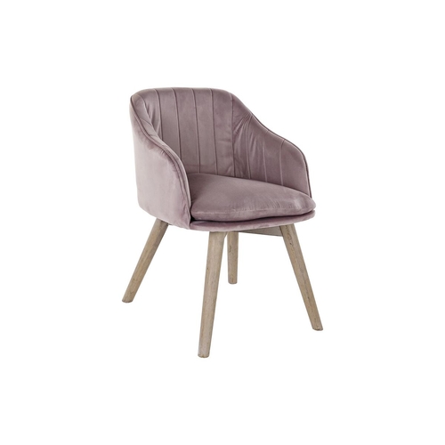 Dining Chair DKD Home Decor Pink Natural 56 x 55 x 70 cm 56 x 55 x 74