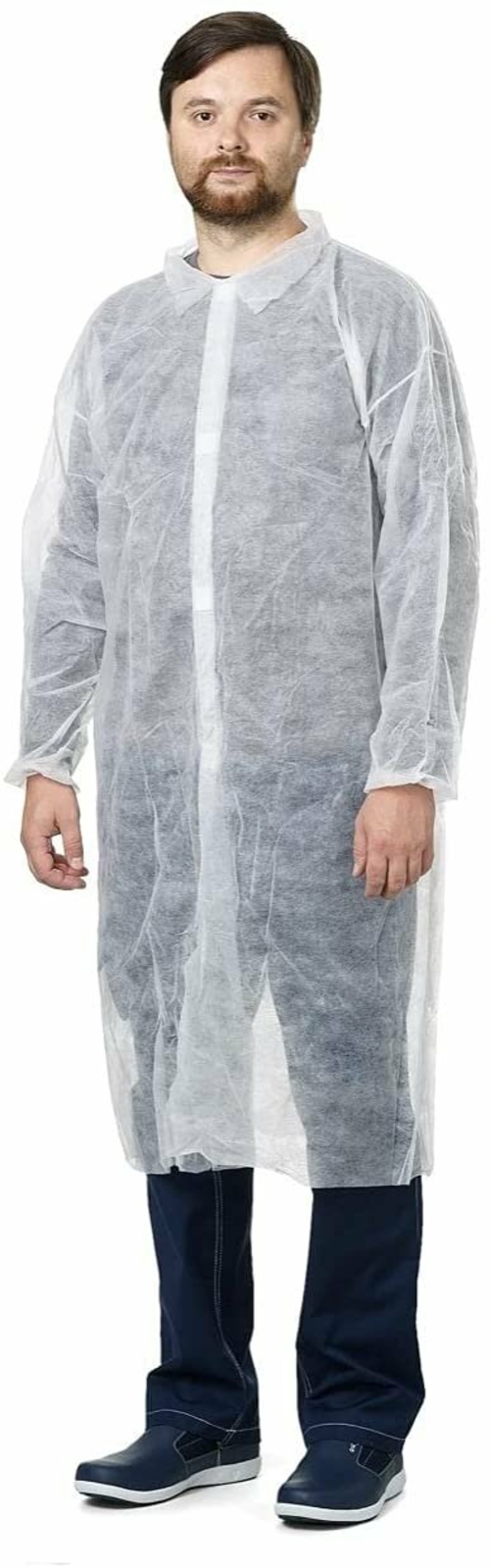 White Disposable Lab Coats Large Size Pack of 10, Surgical Lab Coats