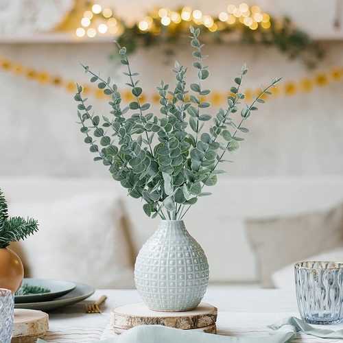 5 Pcs Artificial Eucalyptus Gingko Leaves Plants Flowers 