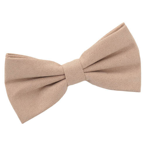 Suede Pre-Tied Bow Tie - Tan