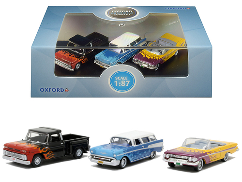 \Chevrolet Hot Rods\" Set of 3 pieces 1/87 (HO) Scale Diecast Model