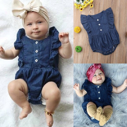 New Lovely Newborn Kids Baby Girls Denim