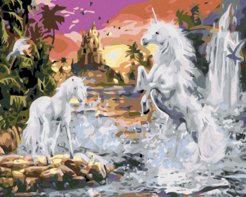 Paint by Numbers - BROWN MARE WITH FOAL