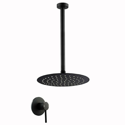 250Mm Rainfall Shower Head With 400Mm Ceiling Arm Wall Mixer Tap Set