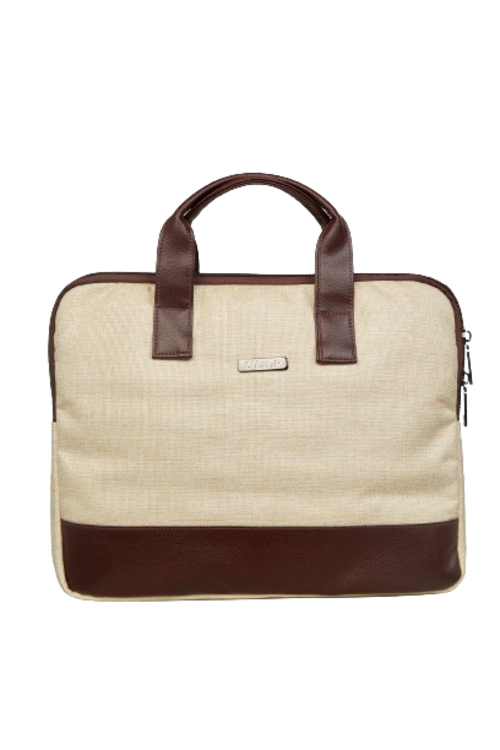 Solid Design Brown Handle Jute Laptop Sleeve Eco-Friendly Protection