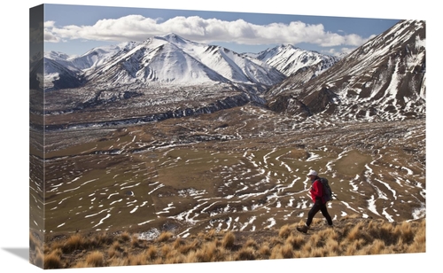 Global Gallery GCS-397801-1624-142 16 x 24 in. Hiker Descends Hill of 