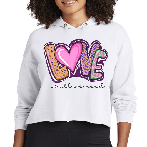 Womens Cropped Hoodie Say it Soul - Love is All we Need