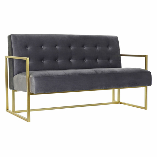 Sofa DKD Home Decor Grey Polyester Metal Golden Glam (128 x 70 x 76