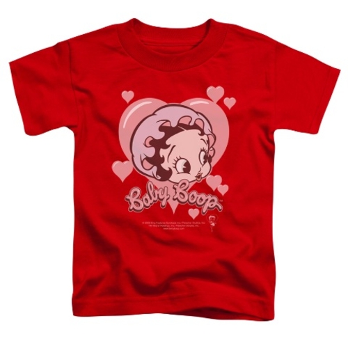 Trevco Boop-Baby Heart - Short Sleeve Toddler Tee - Red- Medium 3T